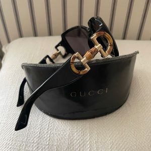 Authentic Vintage Gucci Sunglasses with Signature Bamboo Horsebit Details.